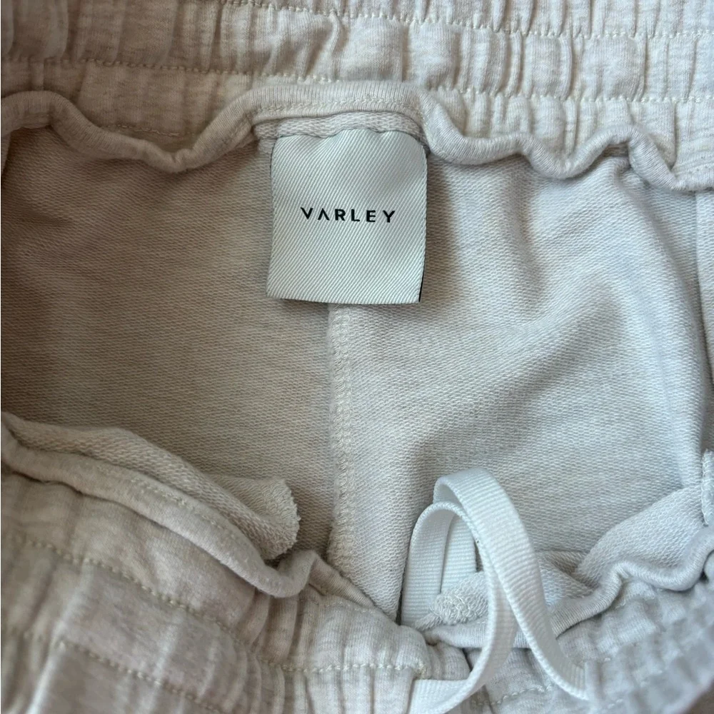 Varley Lincoln Pant Classic Sweat High-Rise Cropped Beige women’s Large - Picture 3 of 5